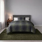Velmora™ Solid High Low Tufted Grid Dark Green Indoor Area Rug, 8' x 10'
