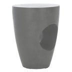 Velmora™ Aishi Outdoor Modern Concrete Round Accent Table -Dark Grey
