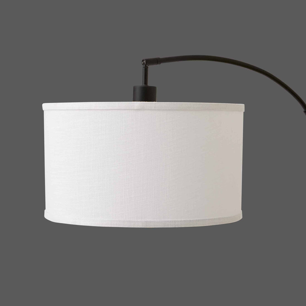 Velmora™ Michelle 71-Inch Metal Arc Floor Lamp with White Fabric Shade and 3-Way Switch