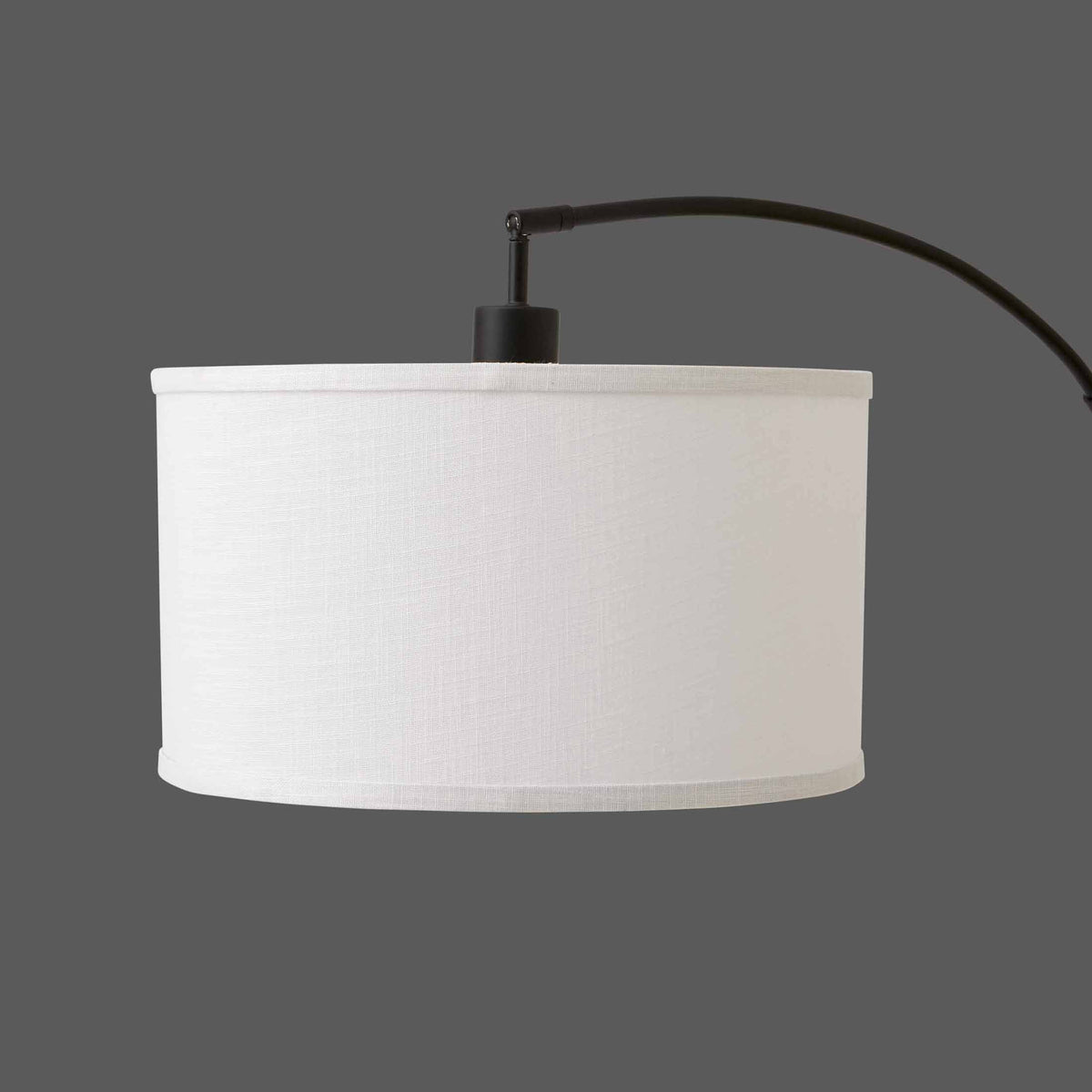 Velmora™ Michelle 71-Inch Metal Arc Floor Lamp with White Fabric Shade and 3-Way Switch