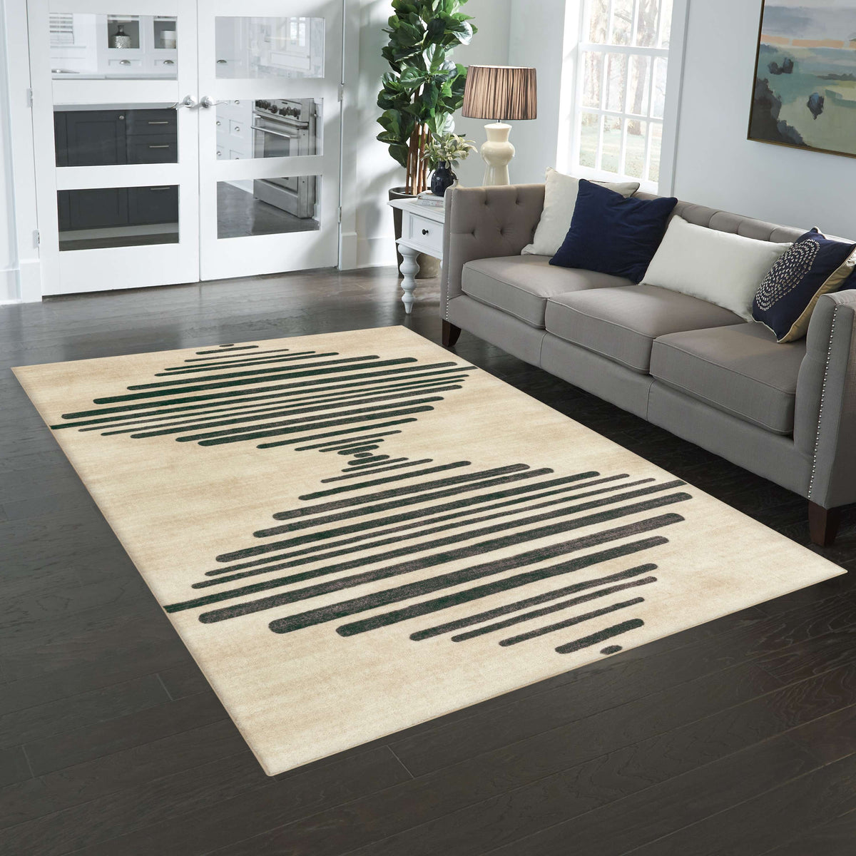 Velmora™ Diamond Soundwave Indoor Area Rug, Gray Neutral, 7 ft x 10 ft