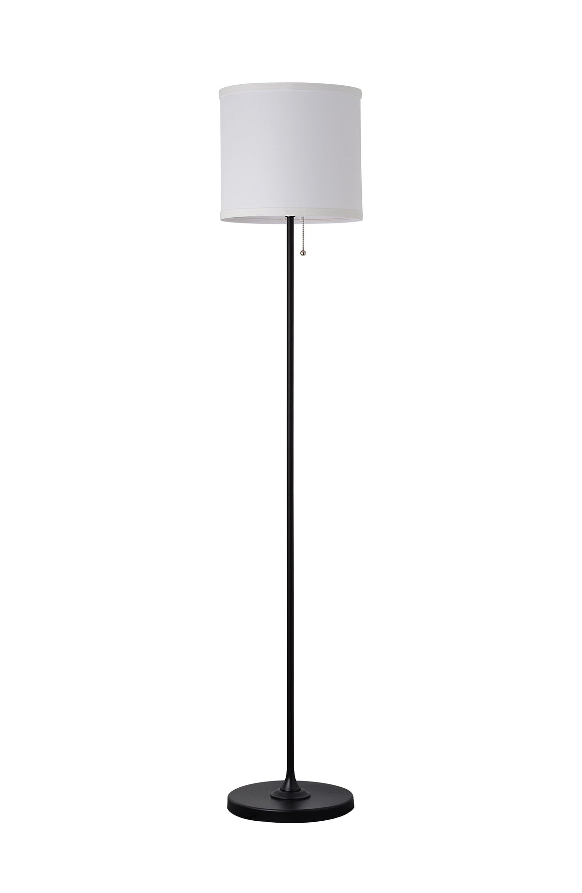 Velmora™ 56.5 in Floor Lamp, Black Finish with White Fabric Shade