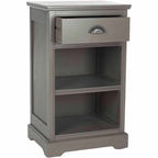 Velmora™ Griffin Solid Casual One Drawer Side Table, Grey