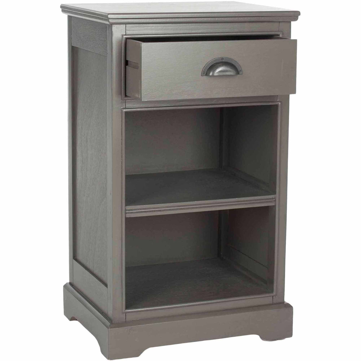 Velmora™ Griffin Solid Casual One Drawer Side Table, Grey
