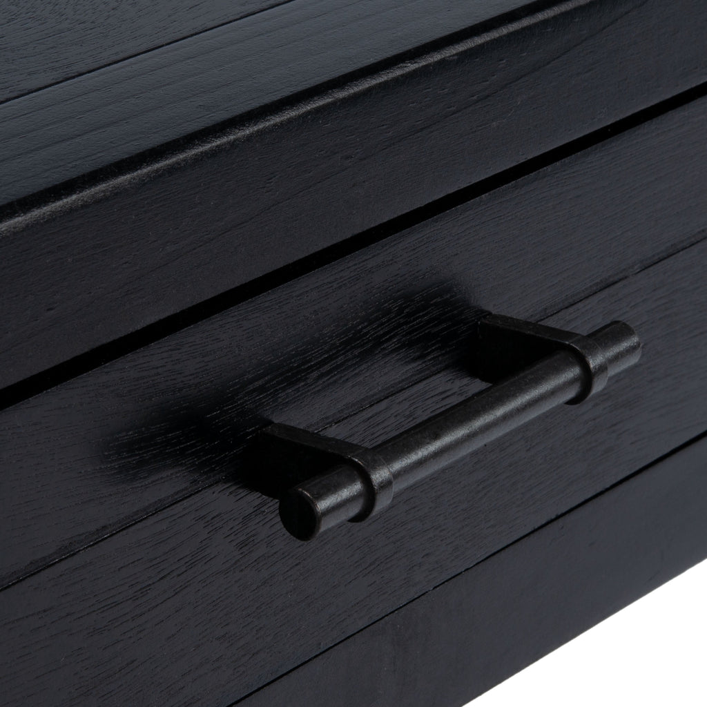 Velmora™ Filbert Solid 2 Drawer Coffee Table, Black