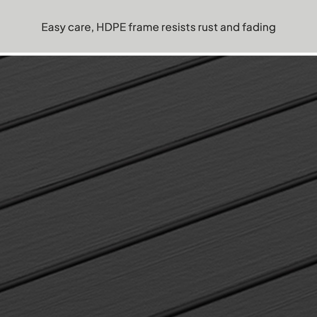 Velmora™ Ezra Black Outdoor Dining Bench, HDPE Material