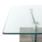 Velmora™ Kayley Retro 2 Tier Glass Coffee Table, Grey Oak