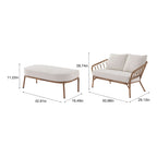 Velmora™ Willow Sage All-Weather Wicker Outdoor Loveseat and Ottoman Set, Beige