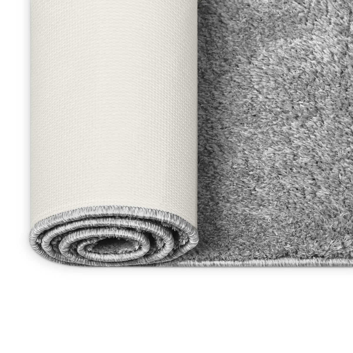 Velmora™ 5 ft x 7 ft Gray Microfiber Plush Shag Area Rug