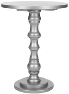 Velmora™ Greta Solid Casual Round Top Accent Table, Silver