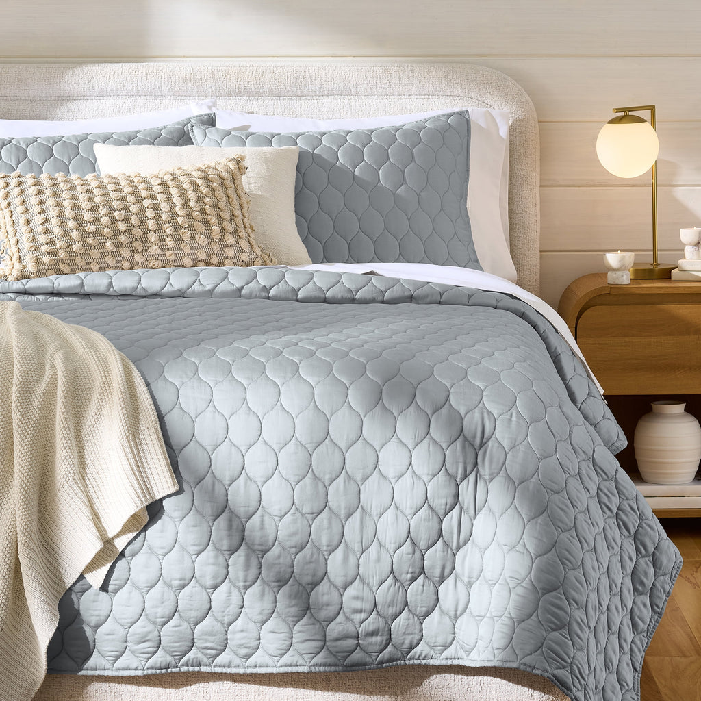Velmora™ Tencel Quilt, King, Silver Grey, Soft Touch Bedding