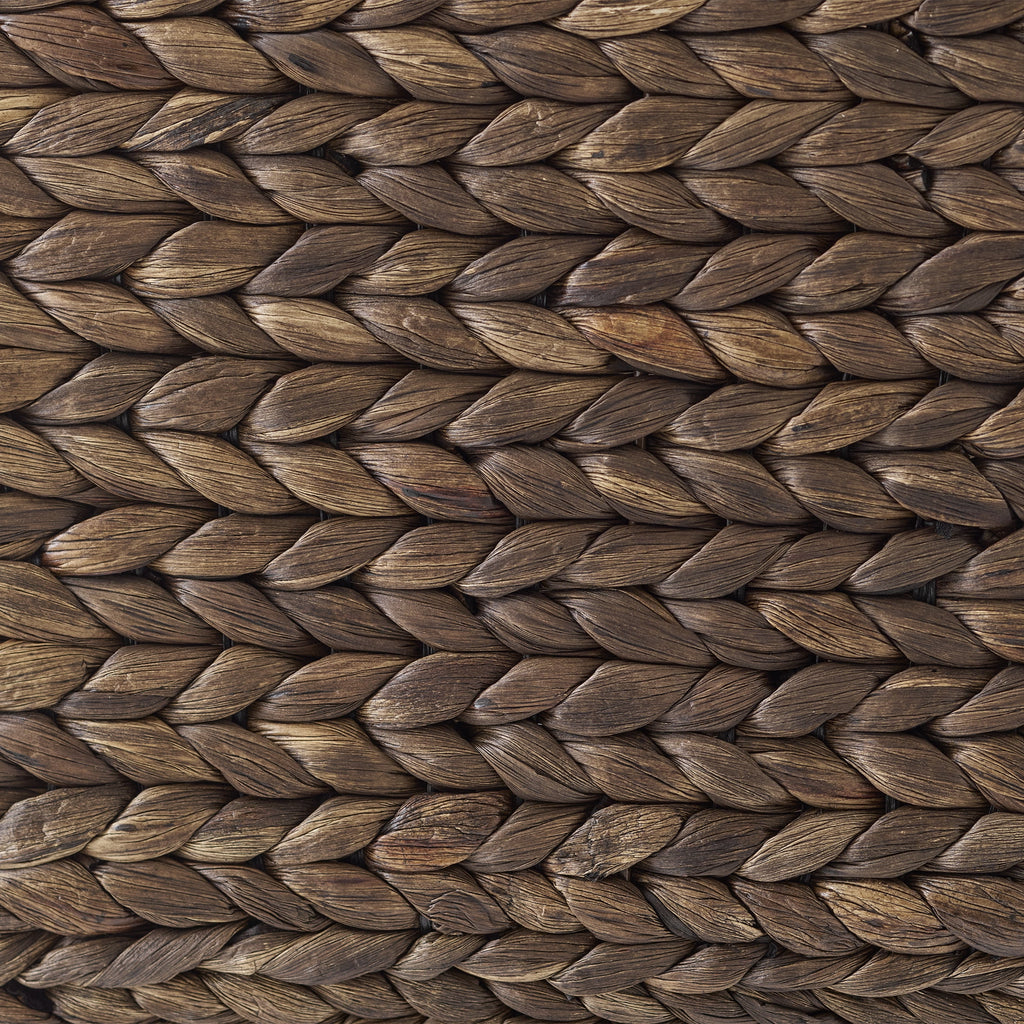 Velmora™ Beachcomber Handwoven Water Hyacinth Storage Basket with Handles, Dark Brown