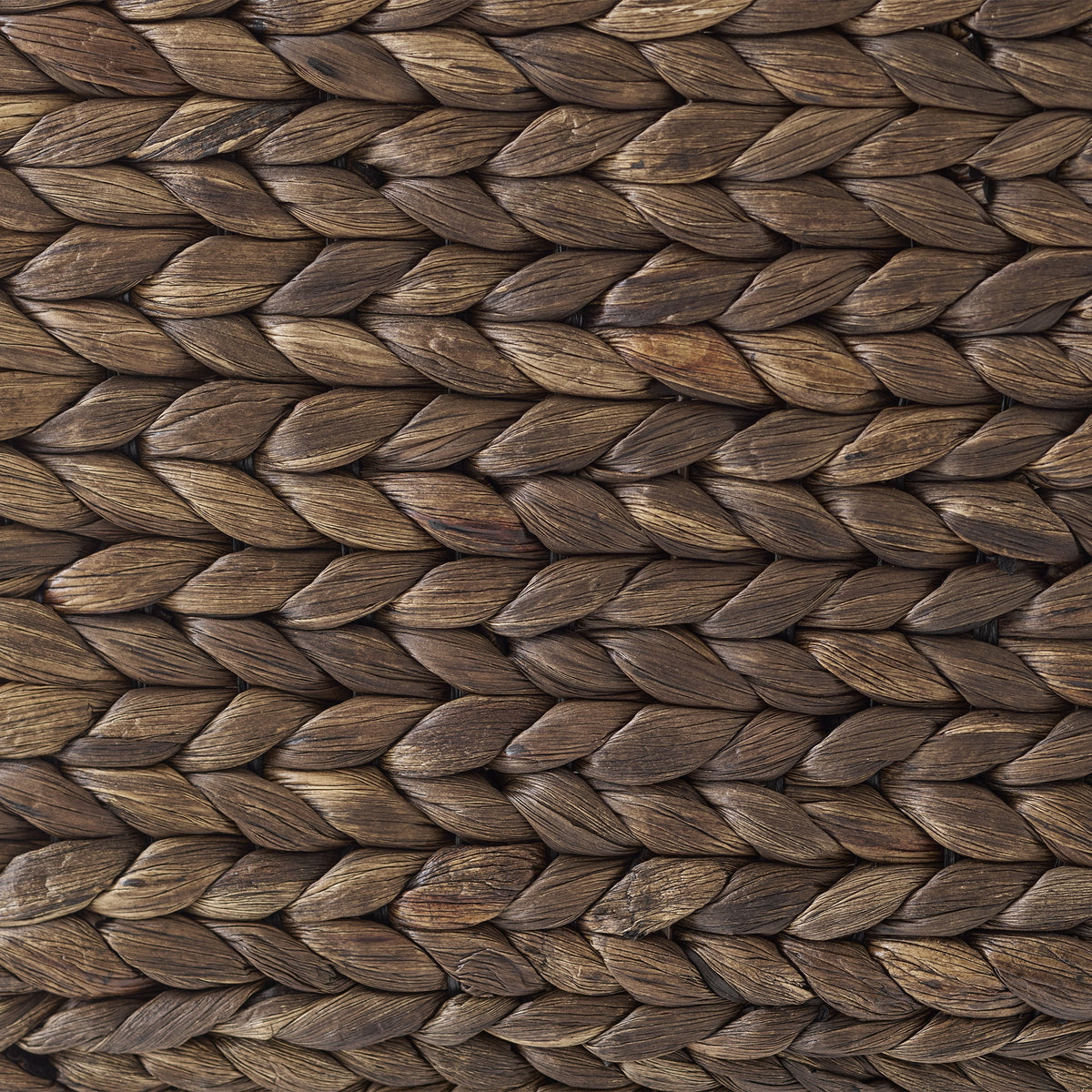 Velmora™ Beachcomber Handwoven Water Hyacinth Storage Basket with Handles, Dark Brown