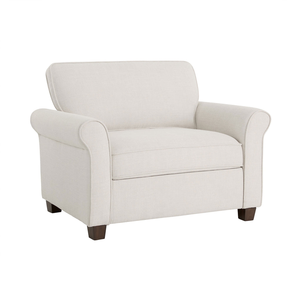 Velmora™ Rolled Arm Storage Accent Chair, Cream