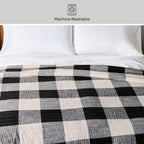 Velmora™ Buffalo Plaid Cotton Quilt, King, Black & White Bedding