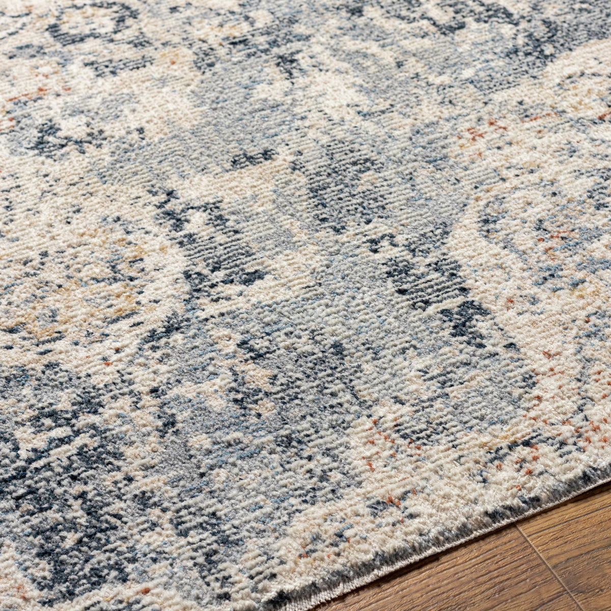 Velmora™ Abstract with Fringe 5'2" x 7' Area Rug for Living Room Bedroom Ivory