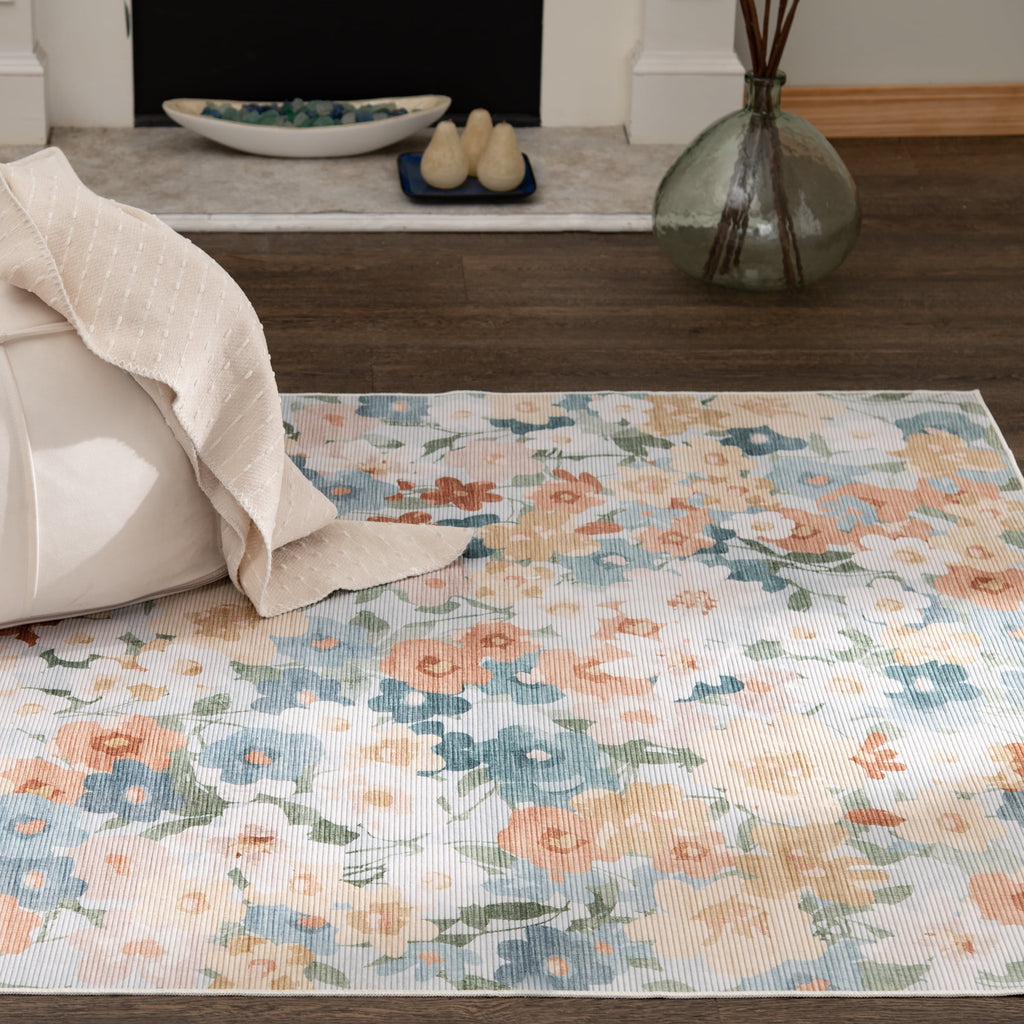 Velmora™ Washable Floral Cluster Indoor Area Rug, 5 ft x 7 ft