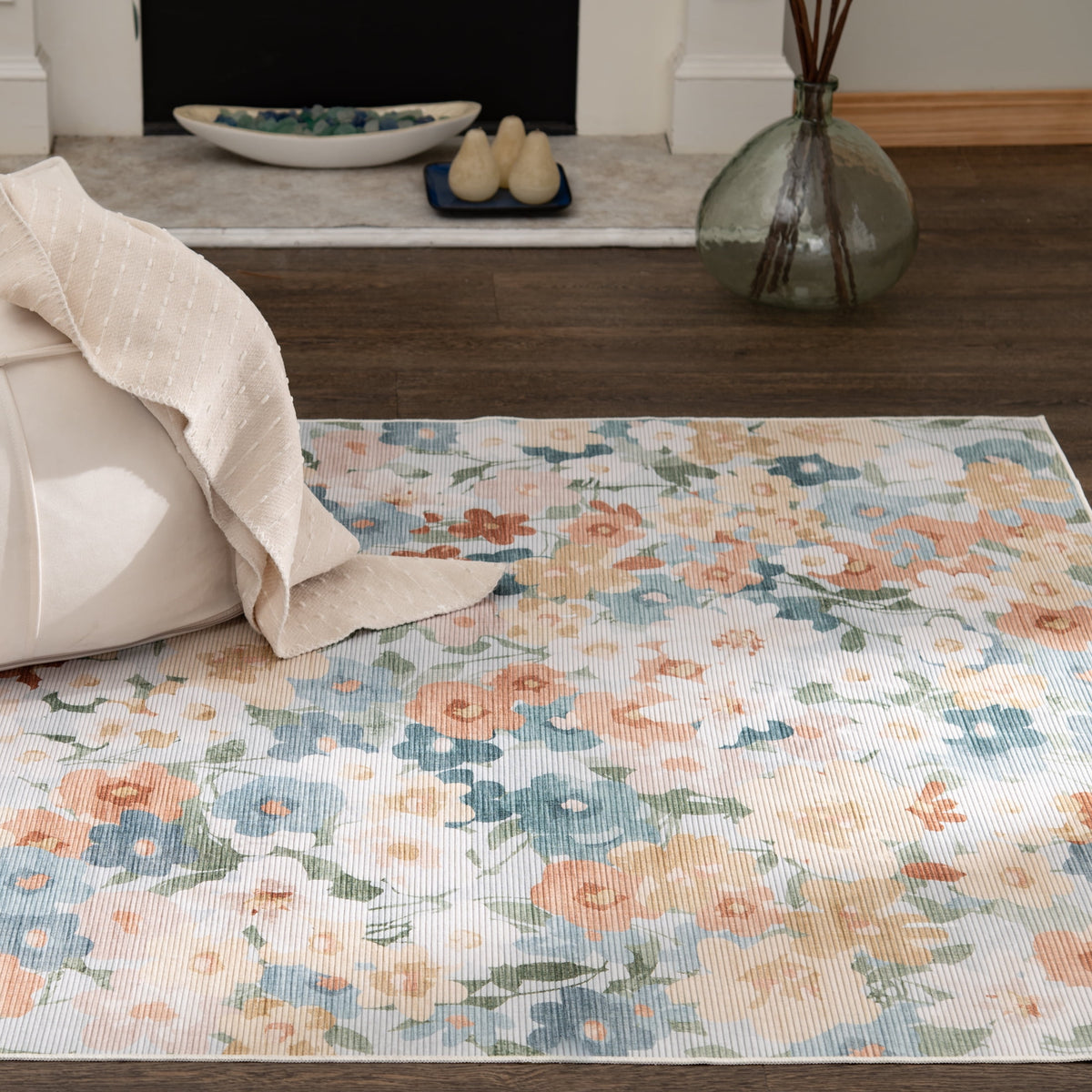 Velmora™ Washable Floral Cluster Indoor Area Rug, 5 ft x 7 ft