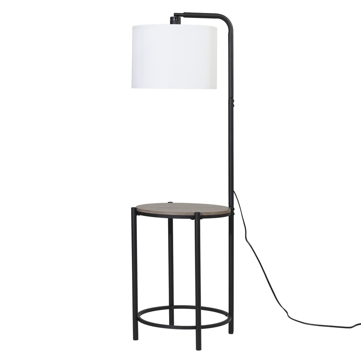 Velmora™ 54-inch Mid-Century Style Floor Lamp, with Faux Wood Finished Table