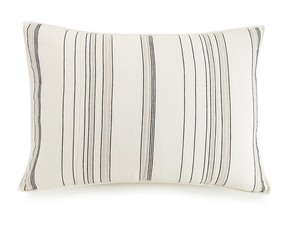 Velmora™ Ticking Stripe Cotton Quilt, Off-White, Full/Queen, All Ages