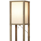 Velmora™ 62.25" Modern Pull Chain Weathered Floor Lamp with Natural Square Shade