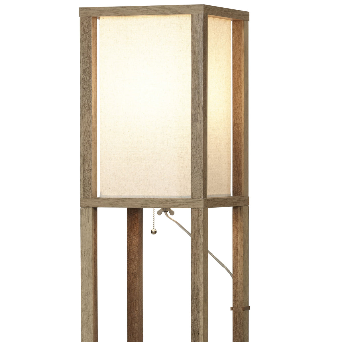 Velmora™ 62.25" Modern Pull Chain Weathered Floor Lamp with Natural Square Shade