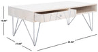 Velmora™ Marigold Mid-Century Coffee Table with Drawer, White/Silver