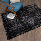 Velmora™ 60"x79" Black and Gray Abstract Indoor Area Rug