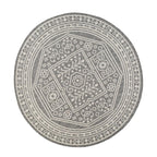 Velmora™ 6 ft 6 in Round Gray Medallion Outdoor Area Rug