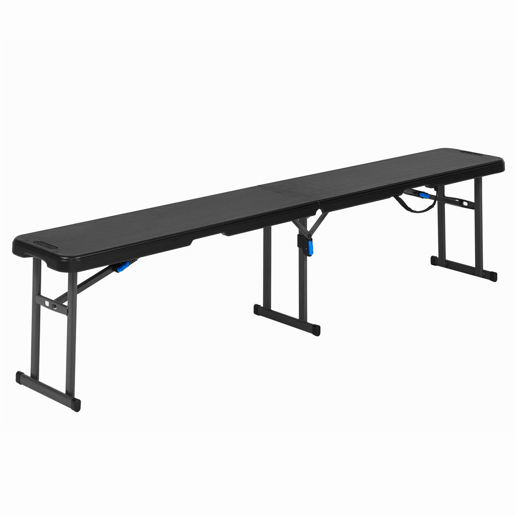 Velmora™ 6' Centerfold Bench, Steel Frame, Indoor Outdoor, Includes Carry Handle, White