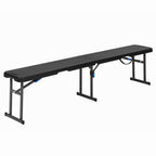 Velmora™ 6' Centerfold Bench, Steel Frame, Indoor Outdoor, Includes Carry Handle, White