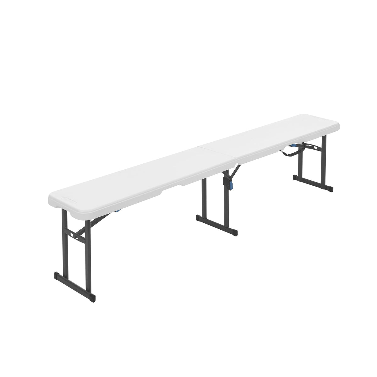 Velmora™ 6' Centerfold Bench, Steel Frame, Indoor Outdoor, Includes Carry Handle, White