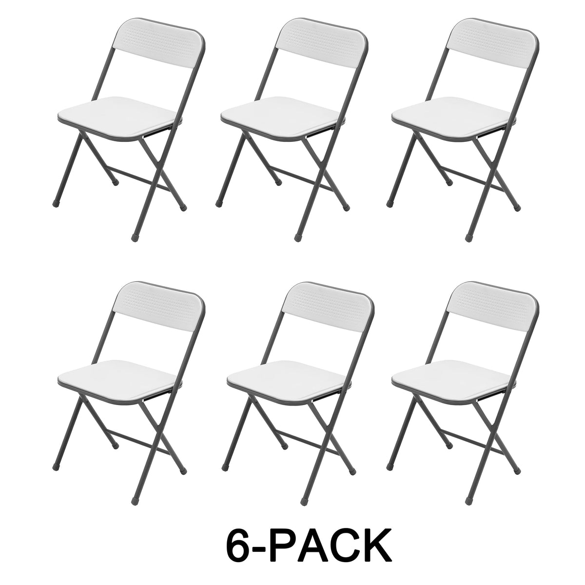 Velmora™ Banquet Resin Folding Chair, Black, Set of 6