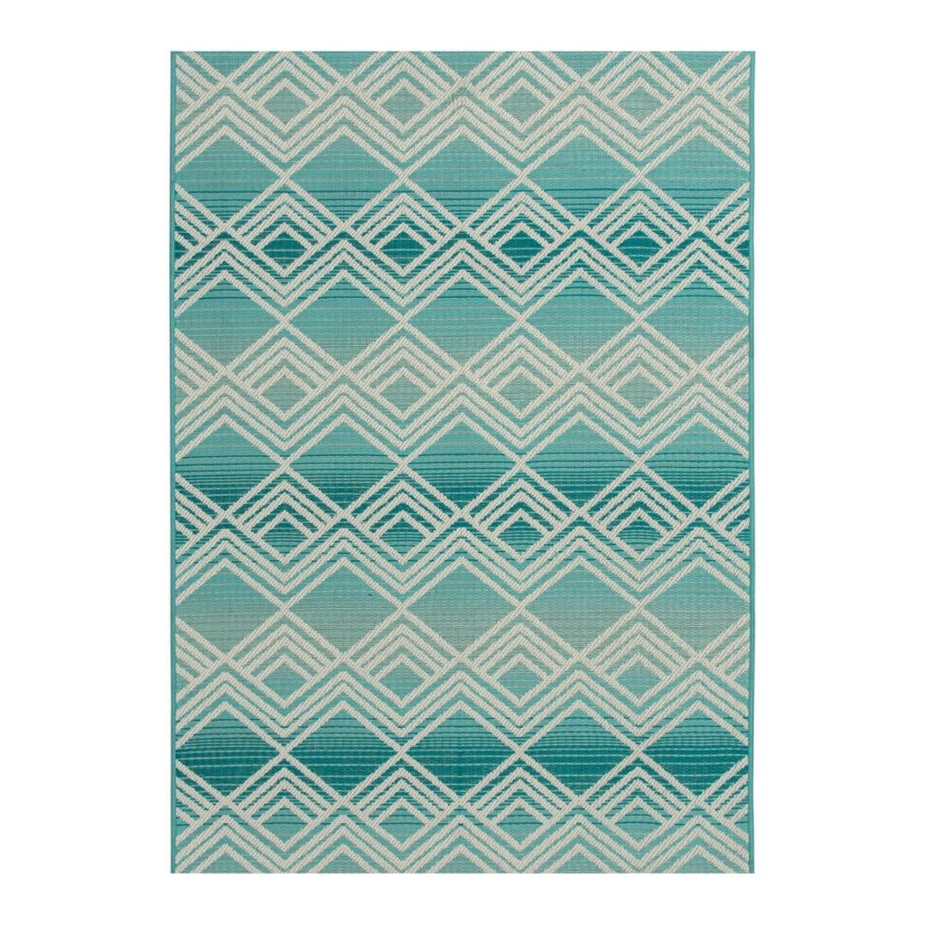 Velmora™ Aqua Geometric Outdoor Rug, 6 ft 6 in x 9 ft 6 in
