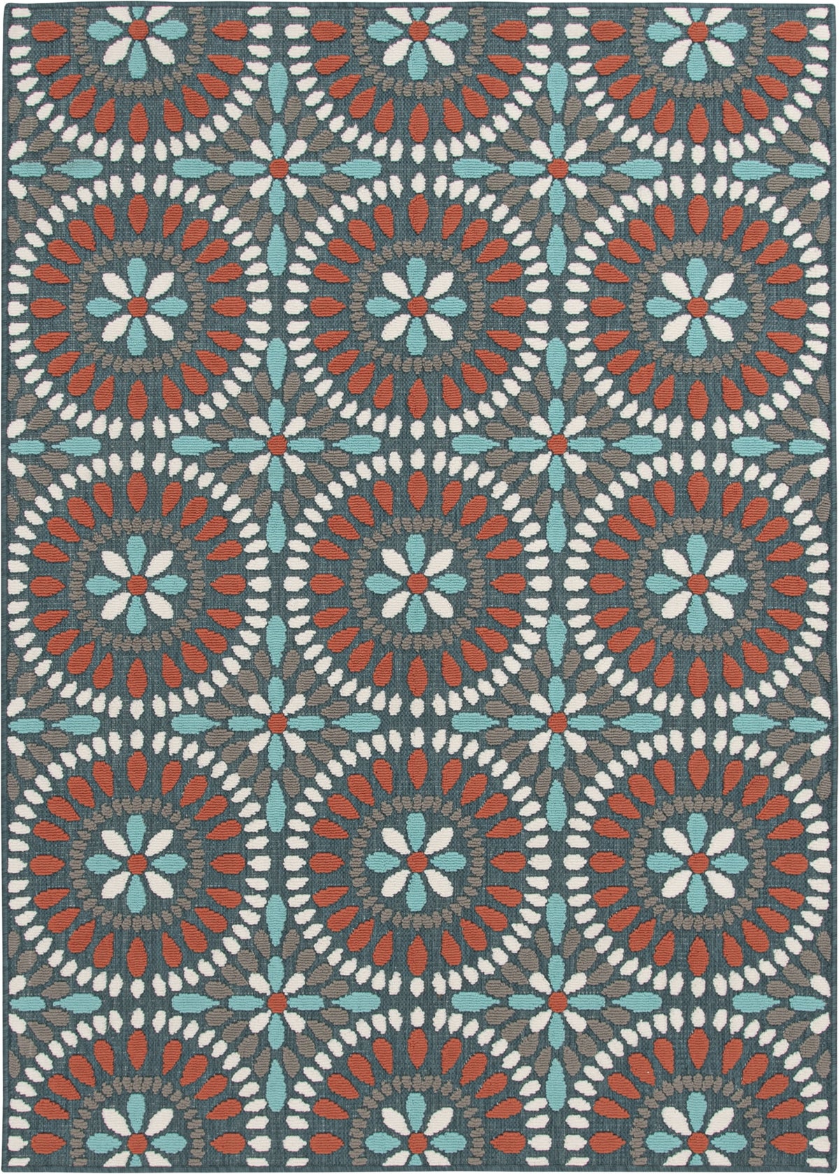 Velmora™ 5 ft x 7 ft Polypropylene Outdoor Area Rug, Multi Medallion
