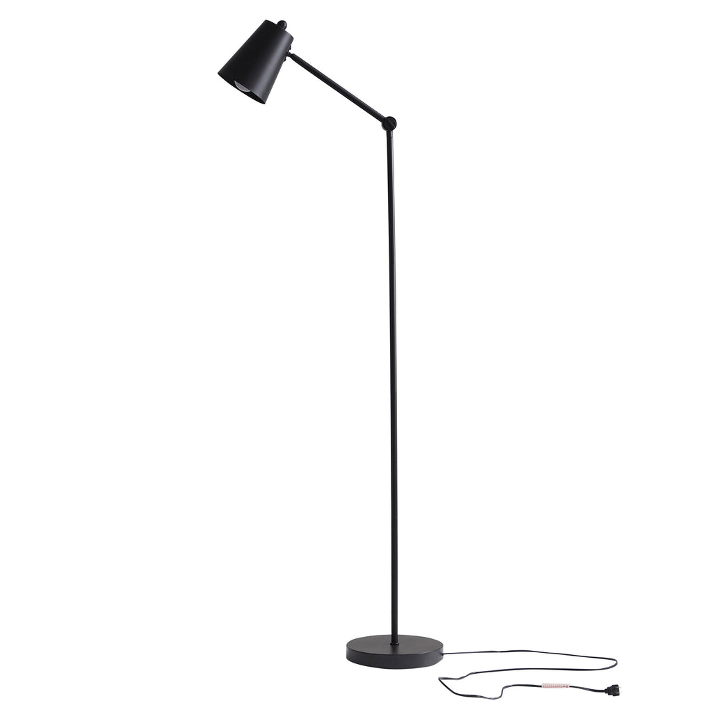 Velmora™ 64 in Black Architect Floor Lamp, Matte Metal Finish