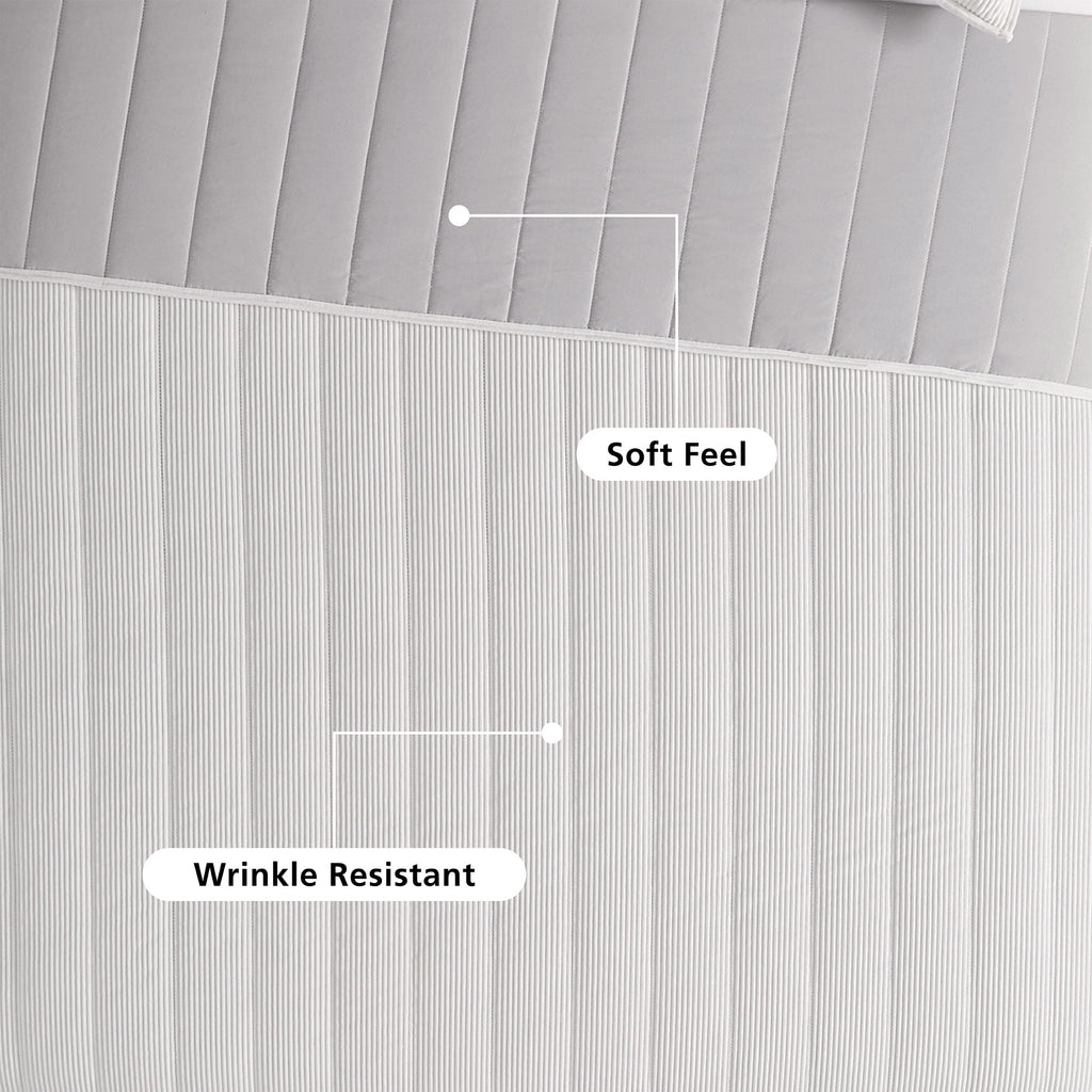 Velmora™ Corduroy Quilt, Full/Queen, White, Reversible Bedding
