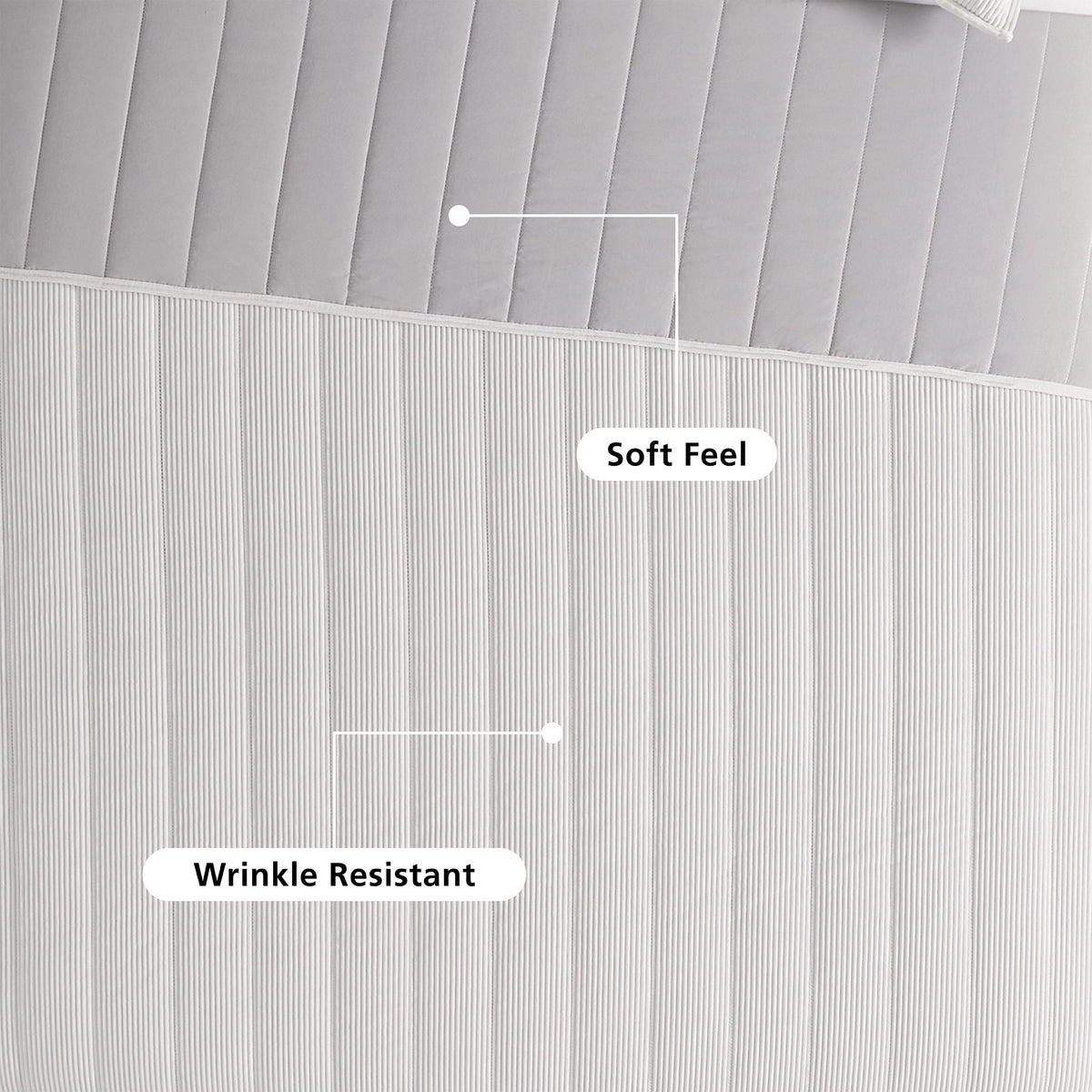 Velmora™ Corduroy Quilt, Full/Queen, White, Reversible Bedding