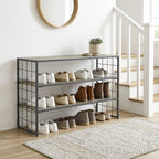 Velmora™ Farmhouse 3 Tier Shoe Rack, Gray, 30" W x 12" D x 18" H