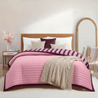 Velmora™ Pink Striped Reversible Quilt, Full/Queen, 86" x 90"