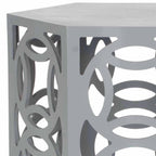 Velmora™ Natanya Geometric Hexagon Side Table, Pearl Blue Grey