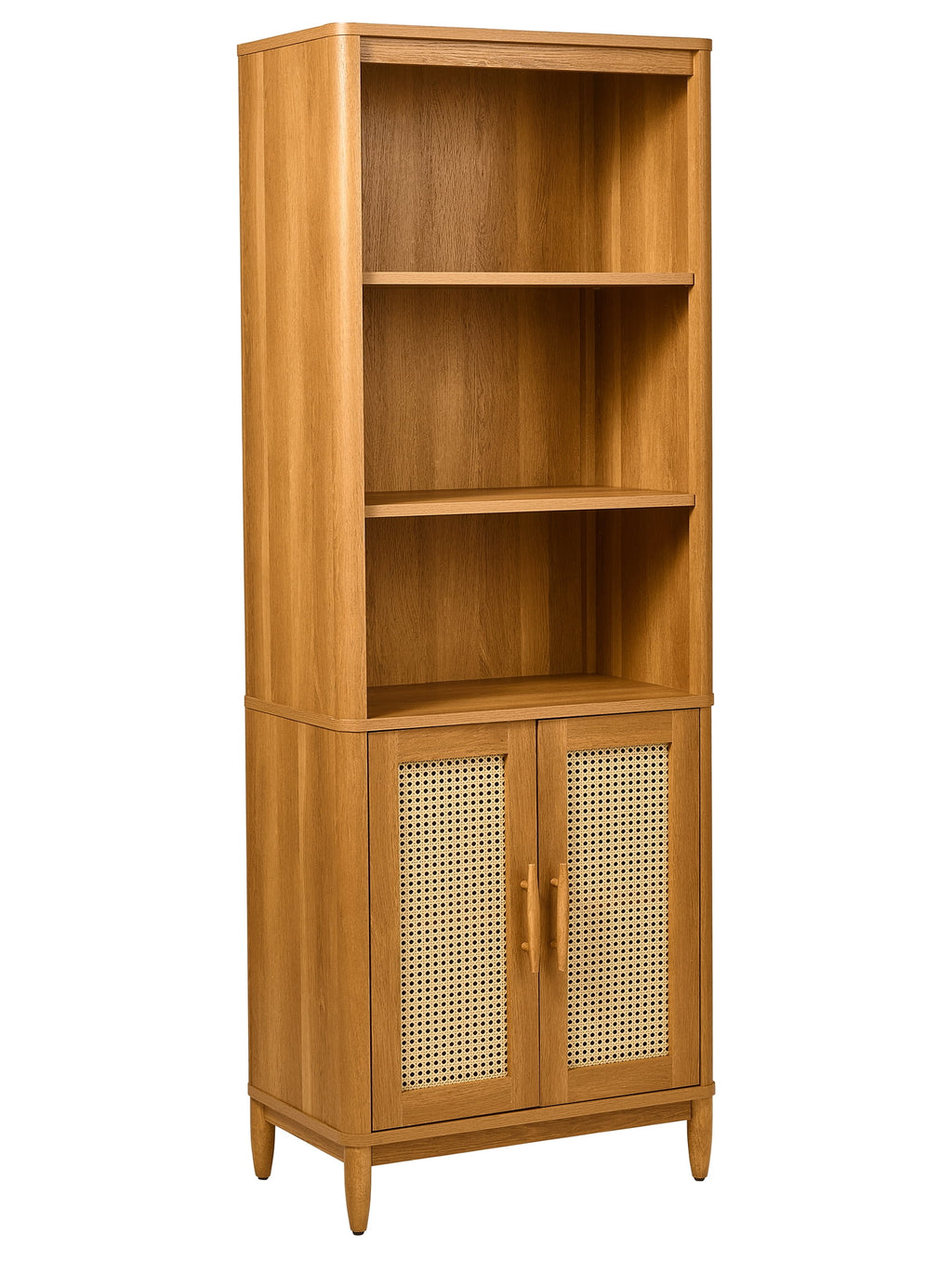 Velmora™ Springwood Bookcase with Doors, Light Honey Finish