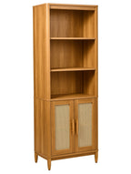 Velmora™ Springwood Bookcase with Doors, Light Honey Finish