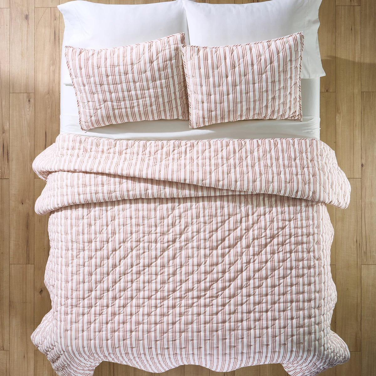 Velmora™ Copper Yarn Dyed Stripe Chambray Quilt, Full/Queen