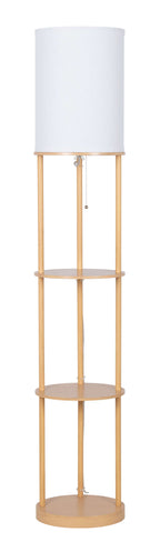 Velmora™ 62 in Farmhouse Light Wood Floor Lamp