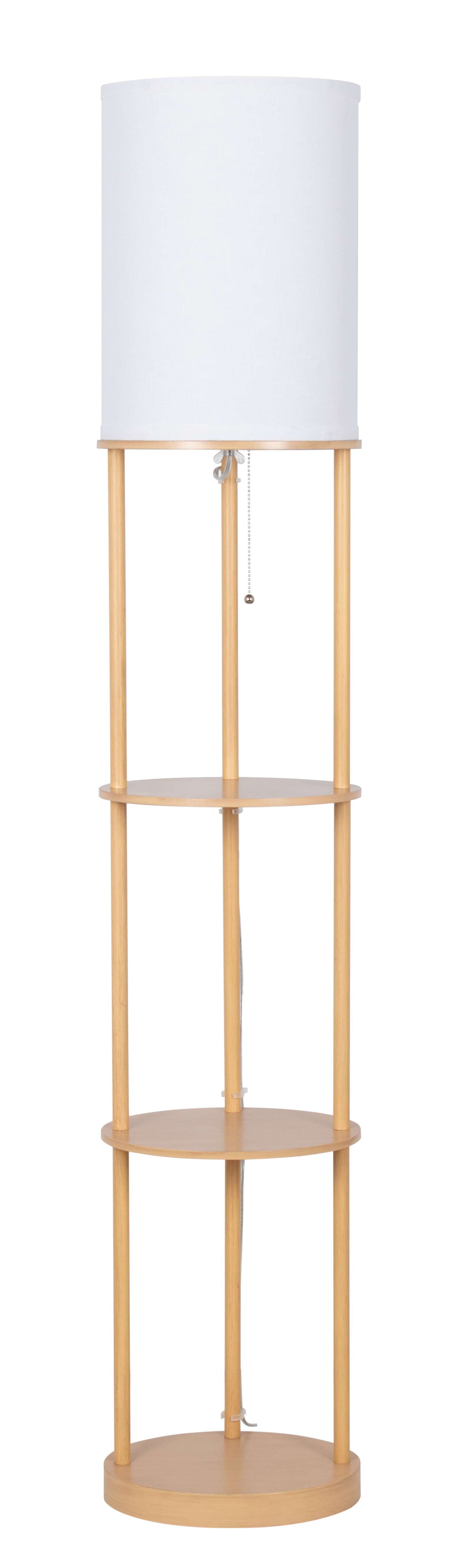 Velmora™ 62 in Farmhouse Light Wood Floor Lamp