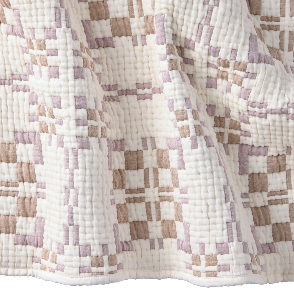 Velmora™ Ivory Modern Mosaic Cotton Matelasse Reversible Quilt, King