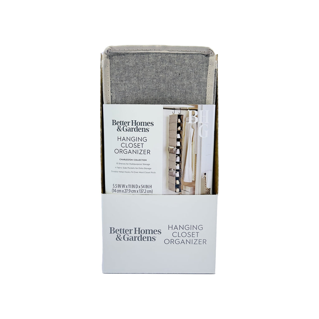 Velmora™ (2 pack) Gray 10-Shelf Hanging Closet Organizer with Side Pockets