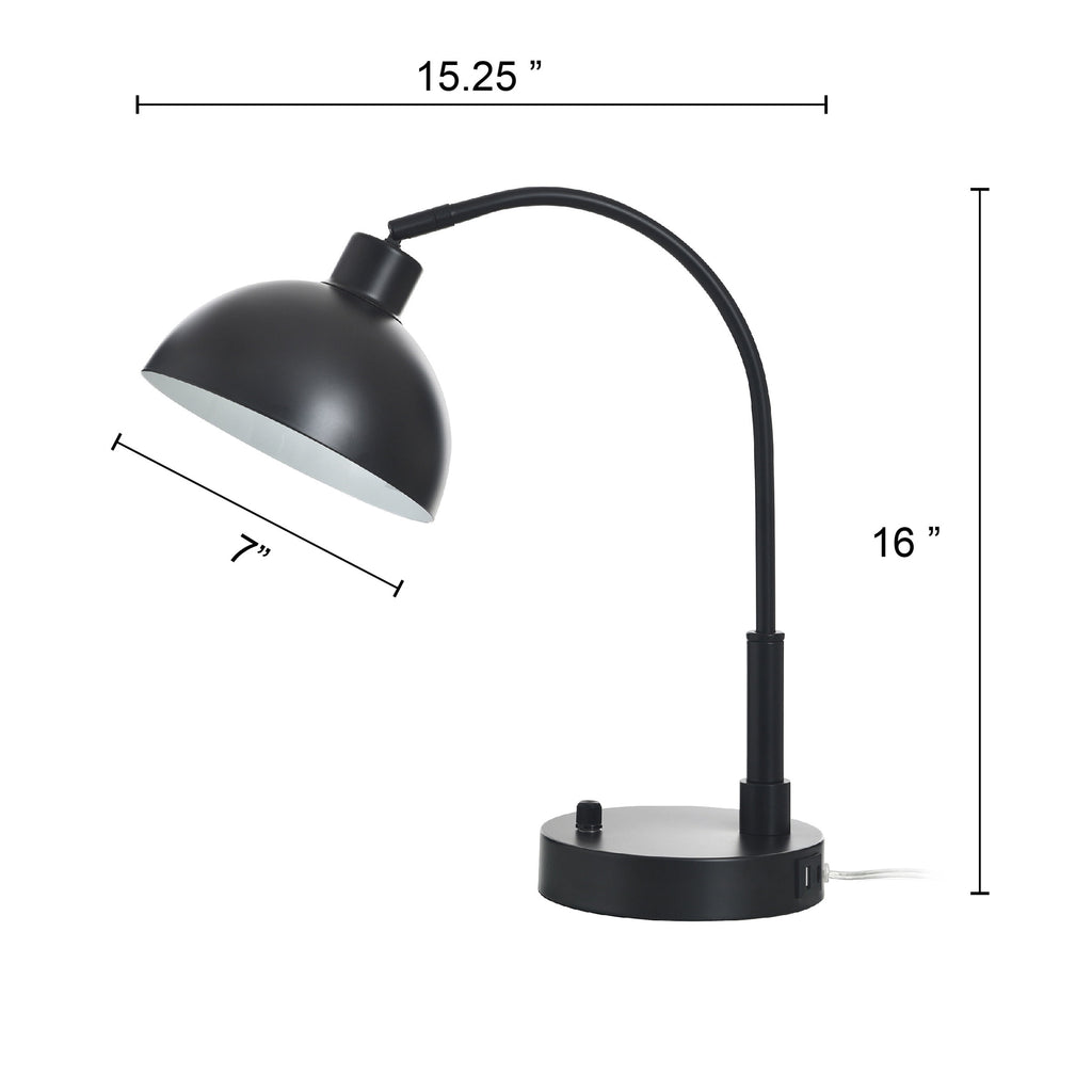 Velmora™ Black Finish Arch Dome Table Lamp