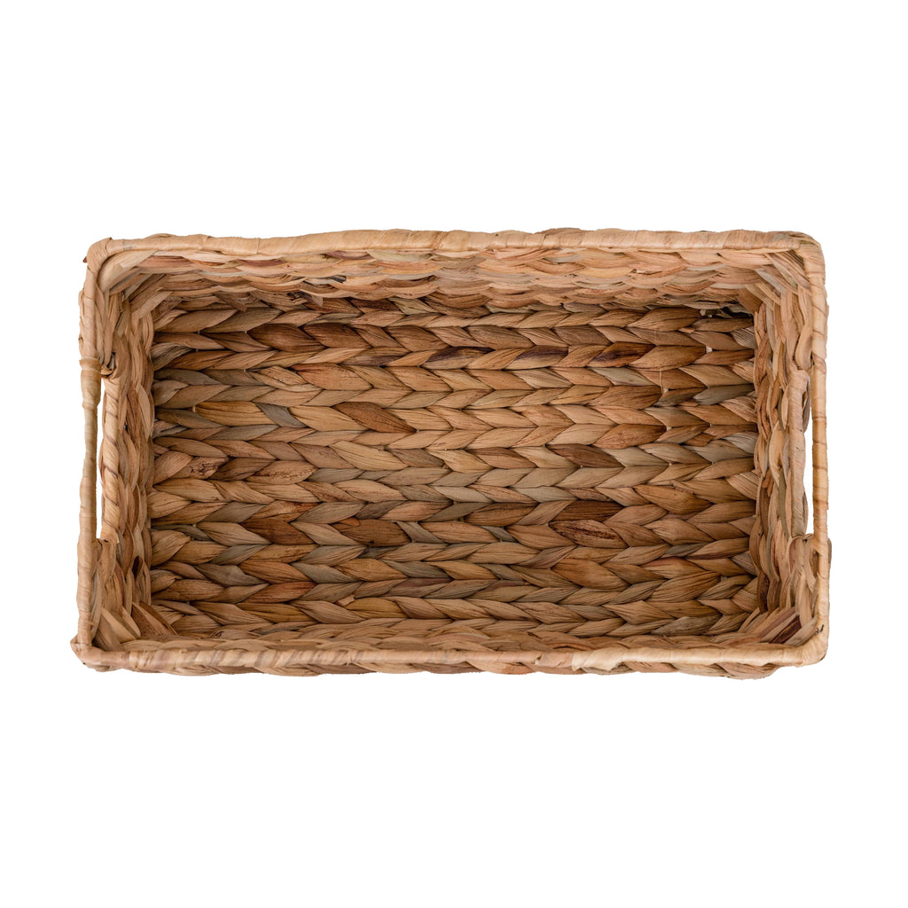Velmora™ (2 pack) 3-Piece Natural Woven Water Hyacinth Decorative Storage Basket Set, Large Basket 16.14 in x 6.69 in x 5.9 in